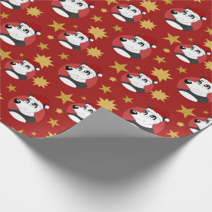 Cadeau Papier d'emballage de panda de Noël