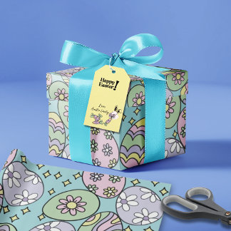 Cadeau Papier d'emballage de Pâques pastel groovy ambianc