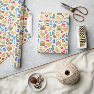 Cadeau Papier d'emballage de Pâques Printemps Nordique