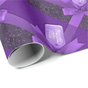 Cadeau Papier d'emballage de paquet pourpre de Noël