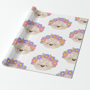 Cadeau Papier d'emballage de paresse de fleur