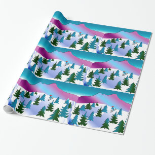 Cadeau Papier d'emballage de pente de ski de vacances