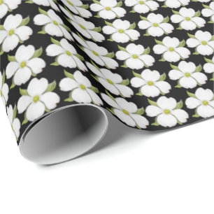 Cadeau Papier d'emballage de petites fleurs blanches de