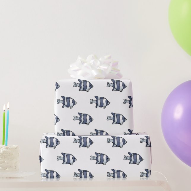 Cadeau Papier d'emballage de poisson bleu tropical (Cadeaux de fête)