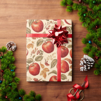 Cadeau Papier d'emballage de pomme de récolte d'automne