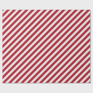 Cadeau Papier d'emballage de rayure diagonale rouge et