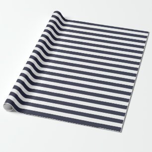 Cadeau Papier d'emballage de rayures de bleu marine