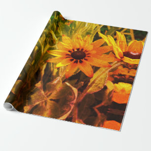 Cadeau Papier d'emballage de rêve Fleurs jaunes