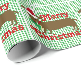 Cadeau Papier d'emballage de teckel de Joyeux Noël