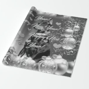 Cadeau Papier d'emballage de thème monochrome de nouvell