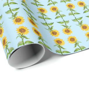 Cadeau Papier d'emballage de tournesol jaune