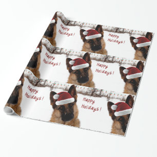 Cadeau Papier d'emballage de vacances de berger allemand