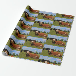 Cadeau Papier d'emballage de vache Hereford du Kansas