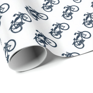 Cadeau Papier d'emballage de vieux vélo bleu