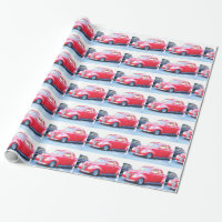 Papier d'emballage de voiture classique rouge