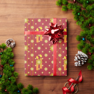 Cadeau Papier d'emballage décoratif pour décor de Noël Or