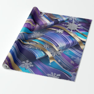 Cadeau papier d'emballage d'élégance royale d'hiver