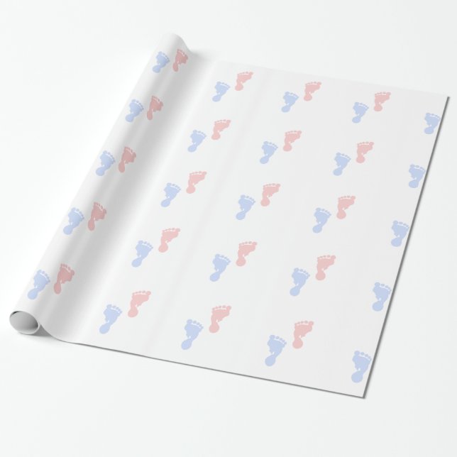 Cadeau Papier d'emballage d'empreintes de pas unisexes (Déroulé)
