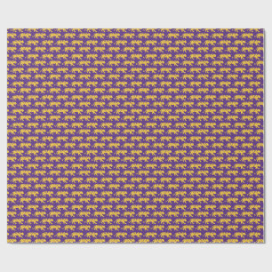 Cadeau Papier d'emballage d'impression de tigre violet et