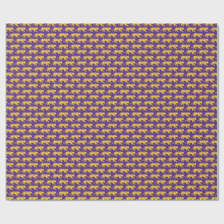 Cadeau Papier d'emballage d'impression de tigre violet et