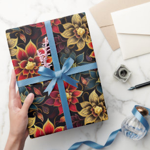 Cadeau Papier d'emballage Diwali Florals