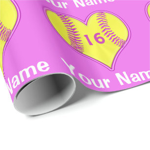 Cadeau Papier d'emballage du base-ball avec le NOM,