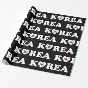 Cadeau Papier d'emballage du drapeau du cœur d'amour de C