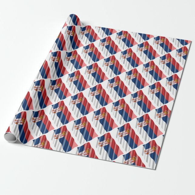 Cadeau Papier d'emballage du drapeau serbe (Déroulé)