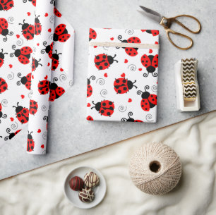 Cadeau Papier d'emballage du motif Ladybug mignon