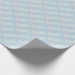 Cadeau Papier d'emballage écriture « Pâques » bleu clair