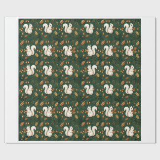Cadeau Papier d'emballage Écureuil Blanc d'Olney