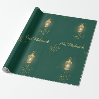 Cadeau Papier d'emballage Eid vert/or