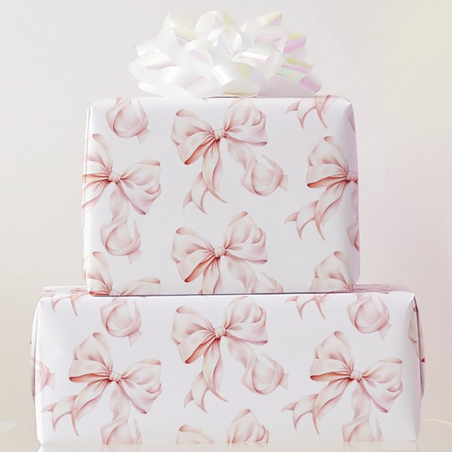 Cadeau Papier d'emballage élégant à nœud rose (Créateur téléchargé)