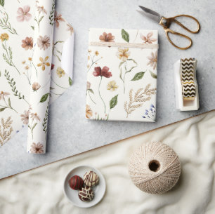 Cadeau Papier d'emballage élégant de jardin de fleurs sau