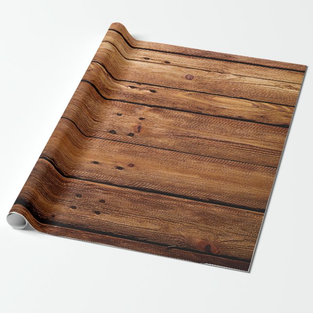 Cadeau Papier d'emballage en bois élégant (Déroulé)