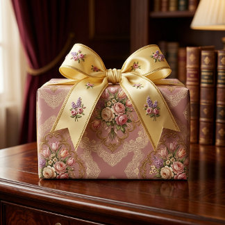 Cadeau Papier d'emballage en dentelle florale victorienne
