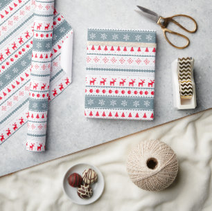Cadeau Papier d'emballage esthétique de Noël scandinave