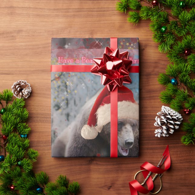 Cadeau Papier d'emballage Festive Brown Ours Noël (Cadeau de vacances)