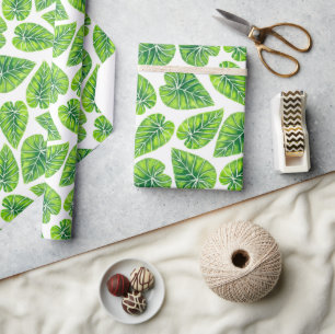 Cadeau Papier d'emballage feuille tropical