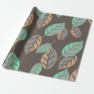 Cadeau papier d'emballage feuilles de forêt