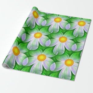 Cadeau papier d'emballage fleur marguerite