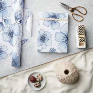 Cadeau Papier d'emballage Fleurs à l'aquarelle vintage