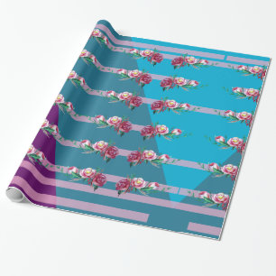 Cadeau Papier d'emballage Fleurs et couleurs