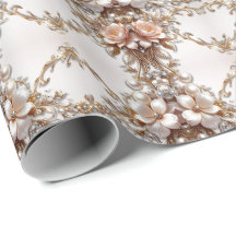 Papier d'emballage Fleurs roses et blanches douces