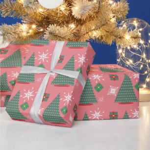 Cadeau Papier d'emballage flocons de neige sapin de Noël
