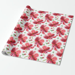 Cadeau Papier d'emballage floral d'aquarelle