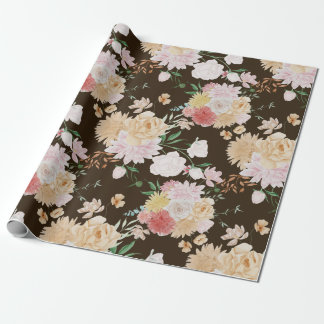 Cadeau Papier d'emballage floral doré