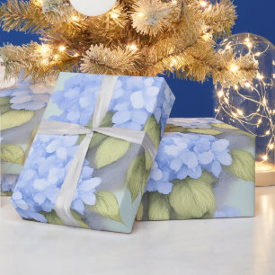 Cadeau Papier d'emballage floral Hydrangea bleu – Boutiqu