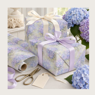 Cadeau Papier d'emballage floral Hydrangea Lilas