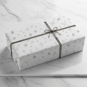 Cadeau Papier d'emballage floral minimal lavande
